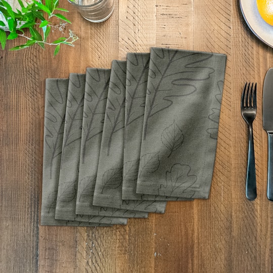 Large Leaf Pattern Cotton Twill Napkin